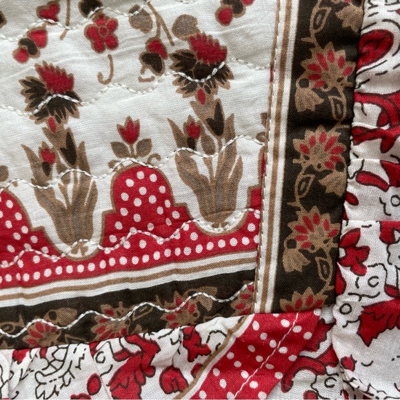 Bailey 44 Anthropologie Top L Quilted Patchwork Block Print Floral Puff Sleeve - Picture 13 of 16